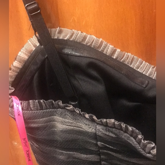 Betsey Johnson Black Gray tulle knee length dress sz 6 whimsygoth fairy grunge - Picture 10 of 11